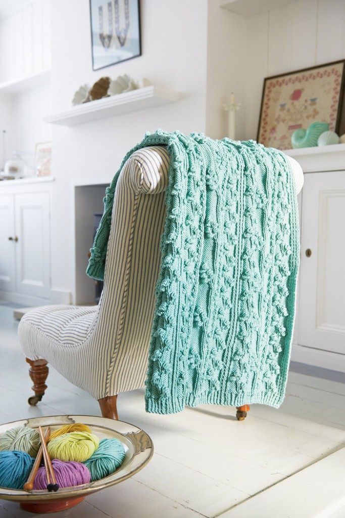 Pattern-Green-Blanket-Knitting-crochet-home-décor-knitted-decorations-knitted-home-decor-crochet