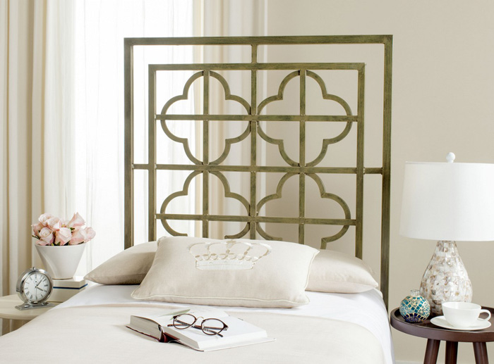 Green-Metal-Headboard-Interesting-Headboards-White-Bedroom-Reading-Time-in-Bed