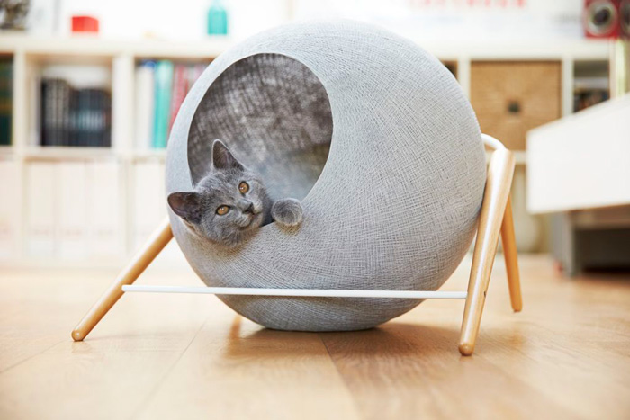 Grey-Modern-Cat-Indoor-House-Grey-Cat-cat-house-indoor-house-pet-beds-cat-houses