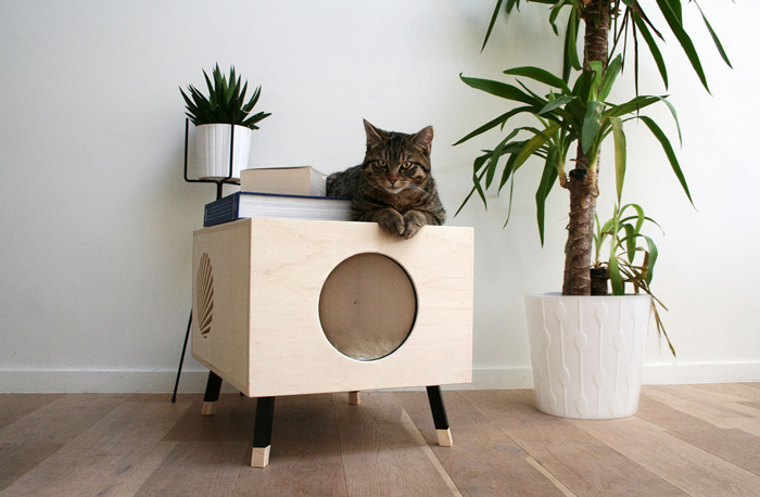 Modern-Cat-Wooden-Indoor-House-With-Pillow-Inside-house-pet-beds-cat-houses