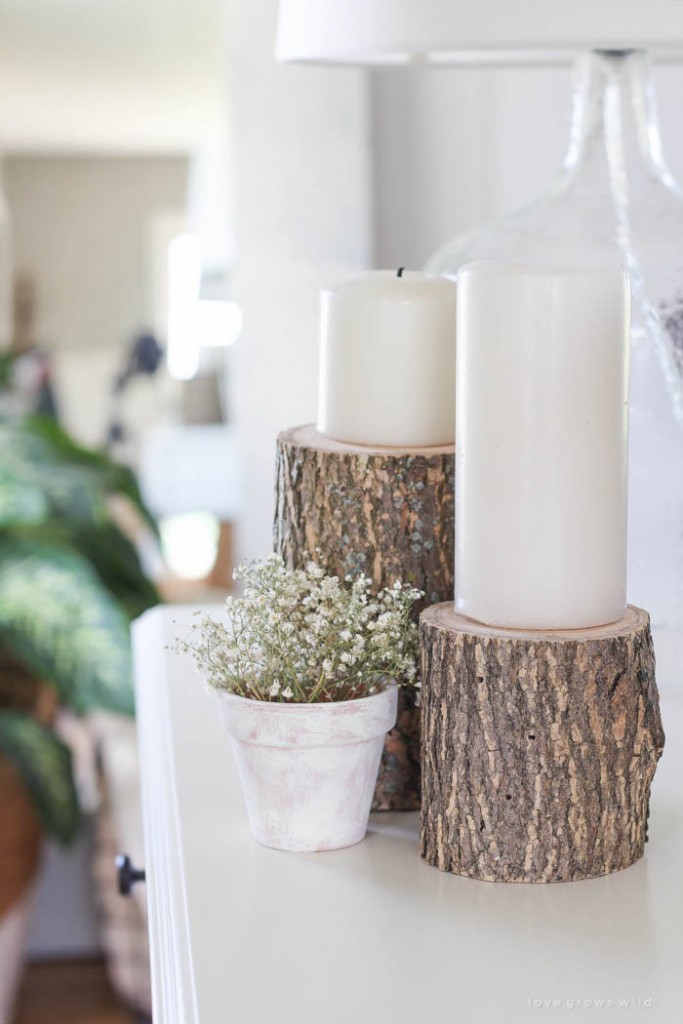 Natural-Decor-Wooden-Candlesholder-White-Candles-Home-Accessories-Natural-Home-Accent-Living-room