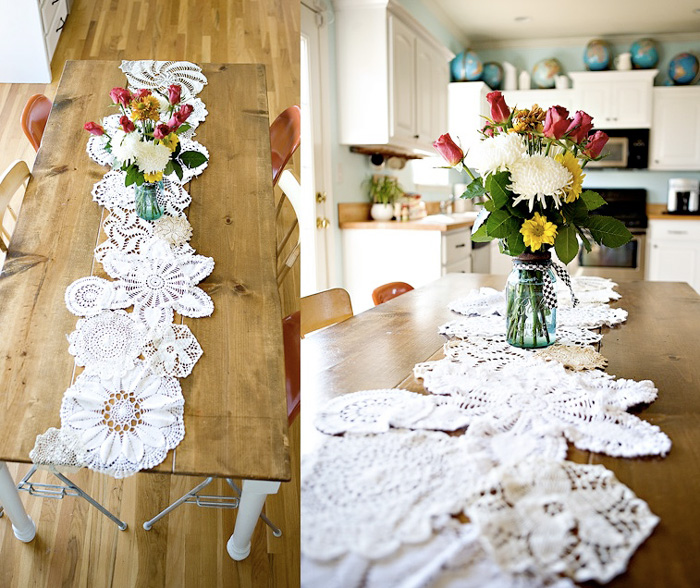 DIY-doily-table-runner-simple-centerpieces