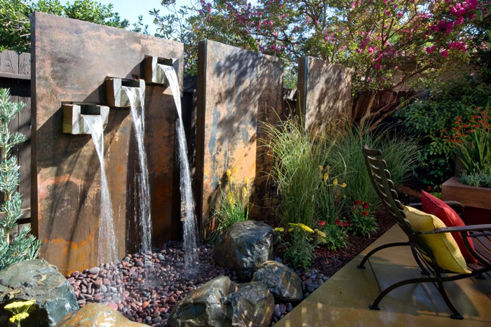 Contemporary-Waterfall-Design-Backyard-Waterfalls