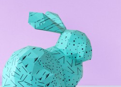 Handmade-Papper-Easter-Bunny-Blue-Rabbit