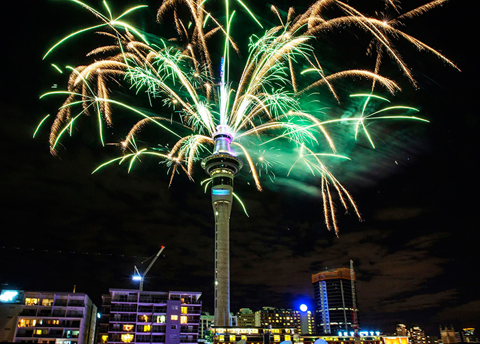 Auckland-Celebrates--New-Year-First-Fireworks