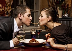 Couple in a Restaurant for St Valentine's Day