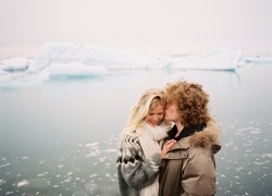 Couple on their honeymoon in Iceland