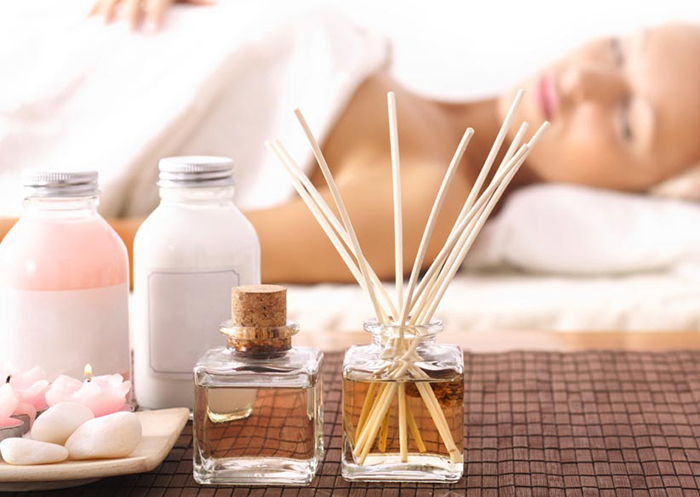 Woman doing aromatherapy 