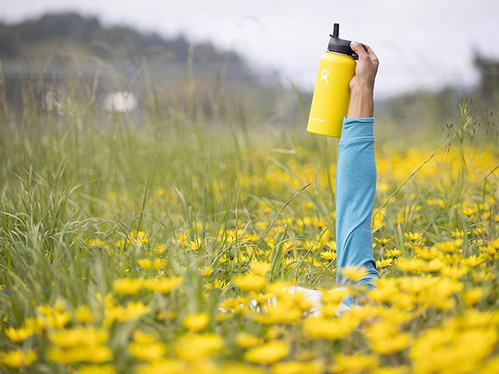 Plastic alternative yellow thermos