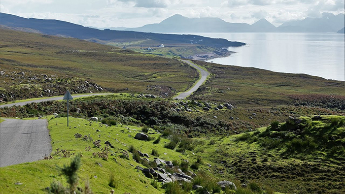 Beautiful road from North Coast Road trip in Scotland 