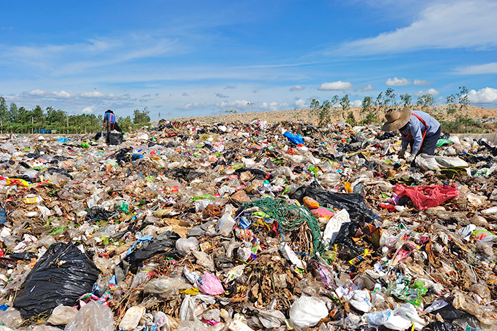 dump full of plastic garbage 