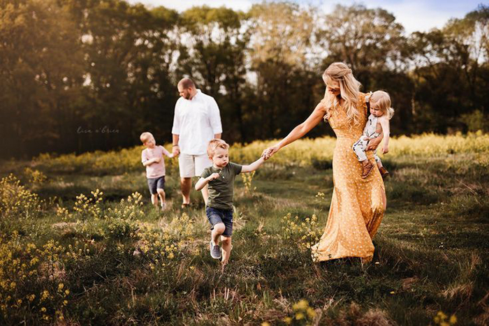 Family photo outdoors