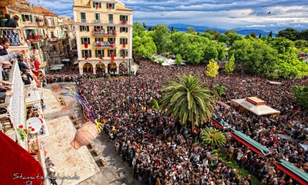 Traditional Easter celebration in Corfu Greece
