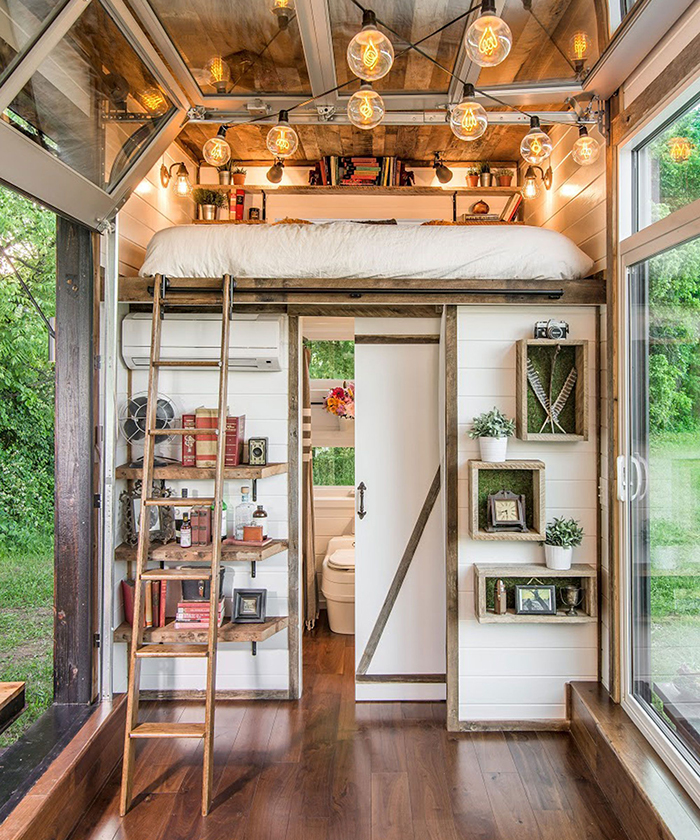 Vintage style tiny house on wheels