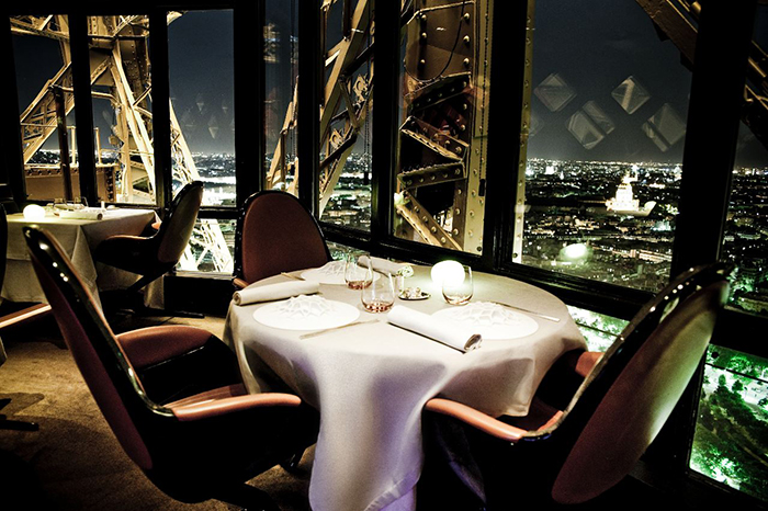 Breathtaking view from Le Jules Verne restaurant in Paris