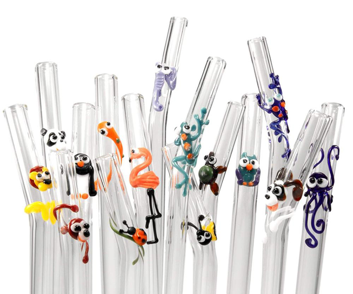 Colorful kids glass straws