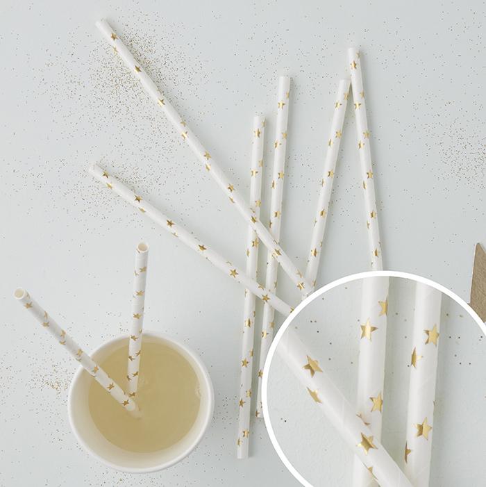 Reusable paper straws with stars