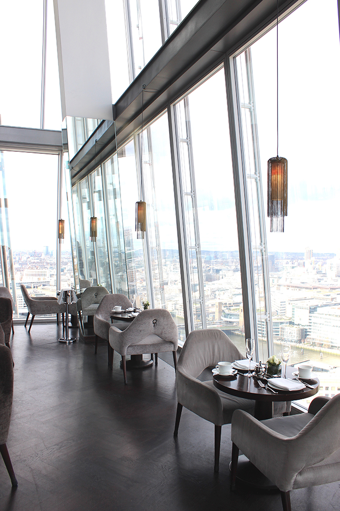 Main room in Aqua Shard restaurant in London