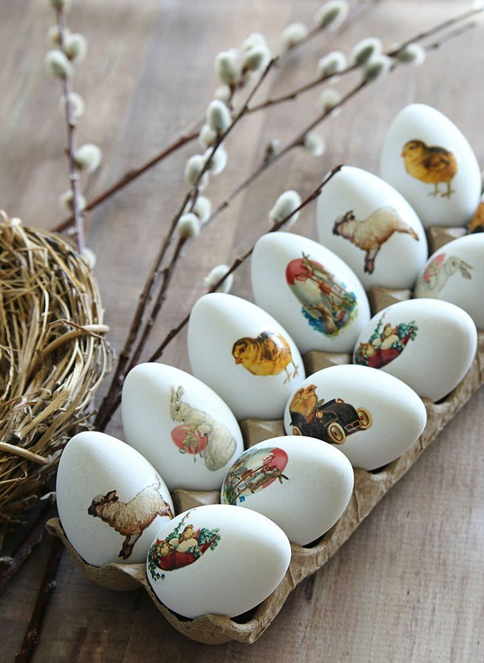 Temporary Easter egg tattoos with animals