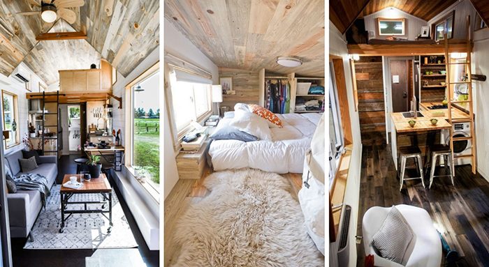 Tiny houses with warm interiors