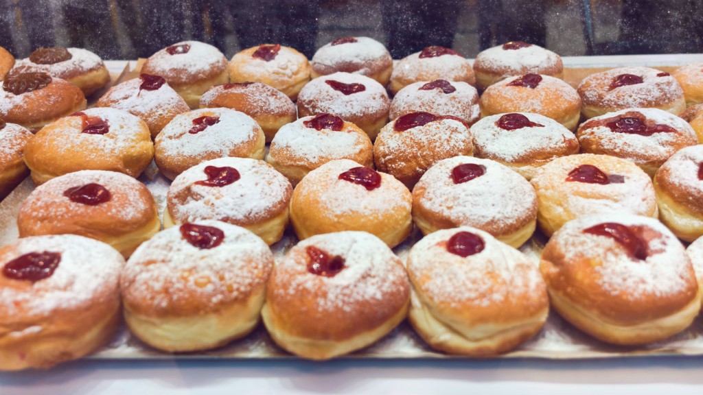 Traditional Hanukkah jelly donuts