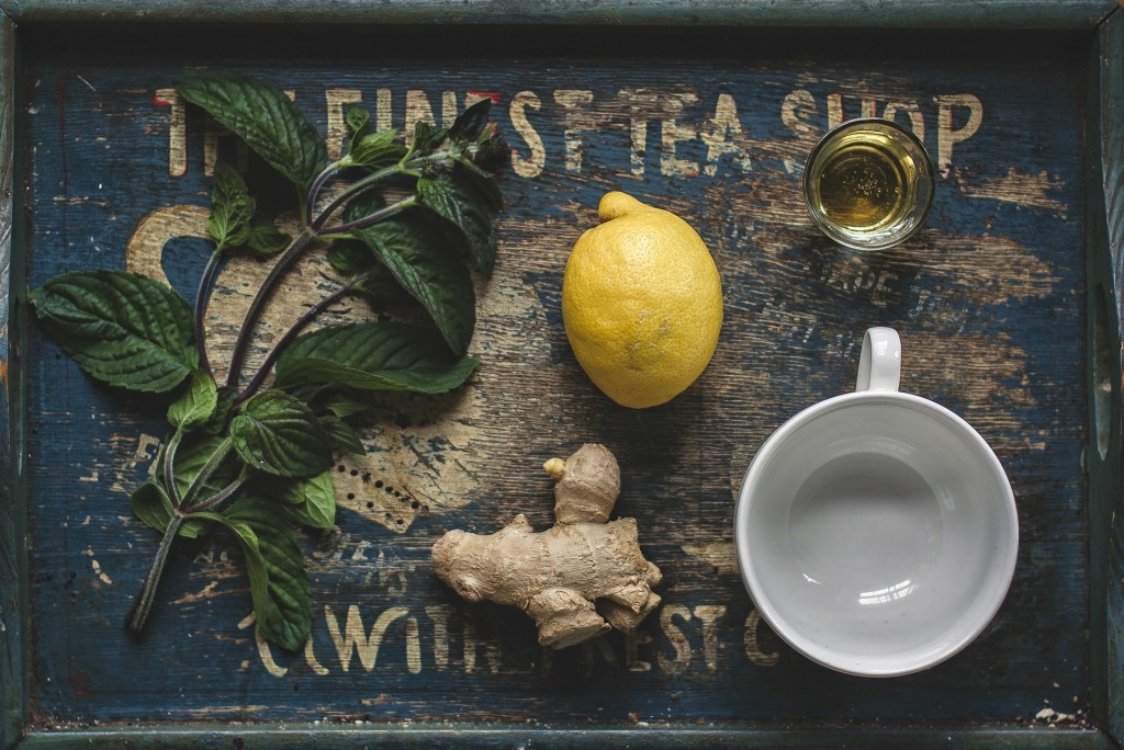 Green tea, ginger and lemon