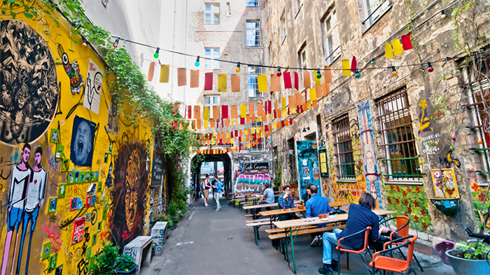 Graffiti and nicely decorated corner in Berling