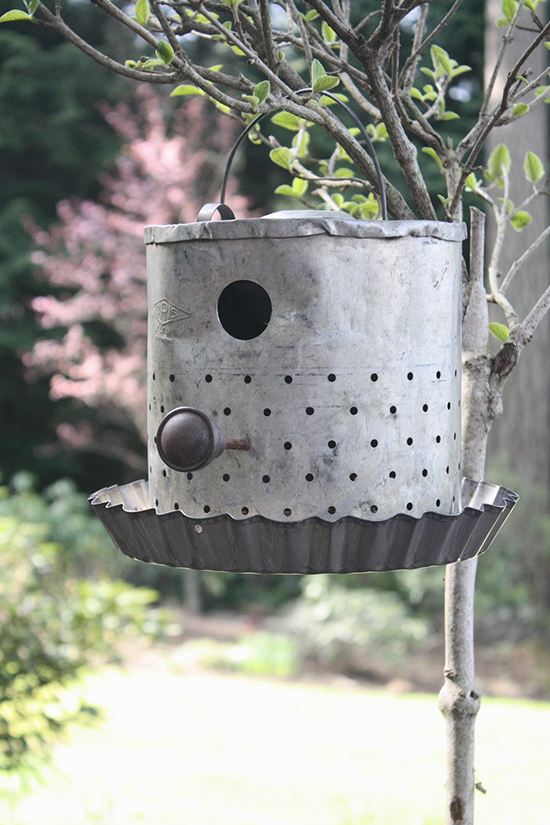 Creative bird house hanging on a tree