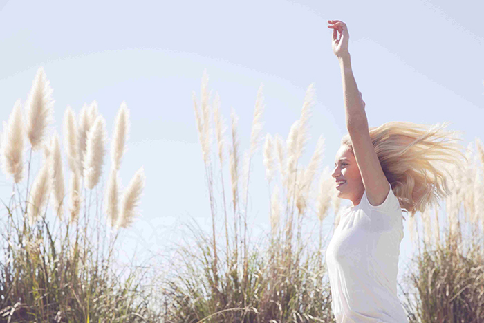 Happy girl outdoors improve quality of life