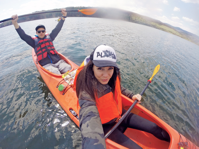 Couple kayaking in Bulgaria