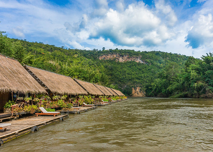 Eco-friendly floating hotels surrounded with forest