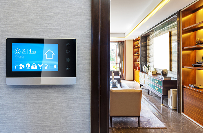 Smart technology in a modern house