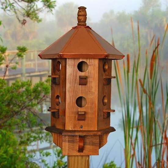 Wooden lantern birdhouse
