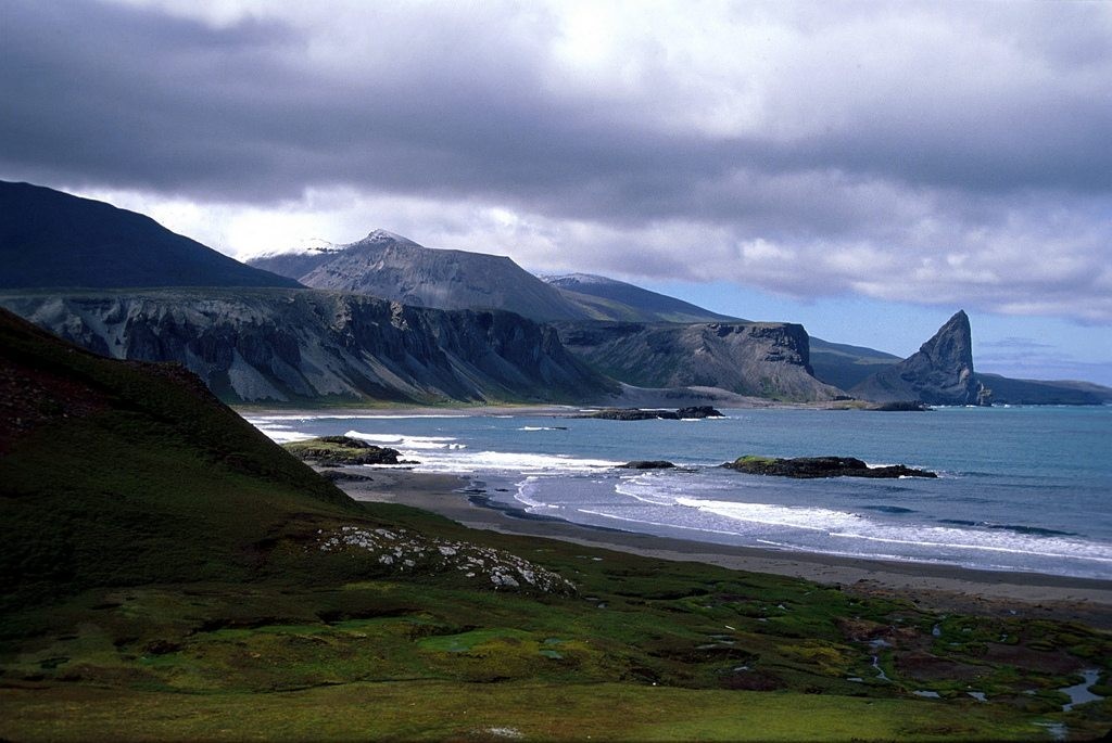 Kerguelen island on a cloudy day