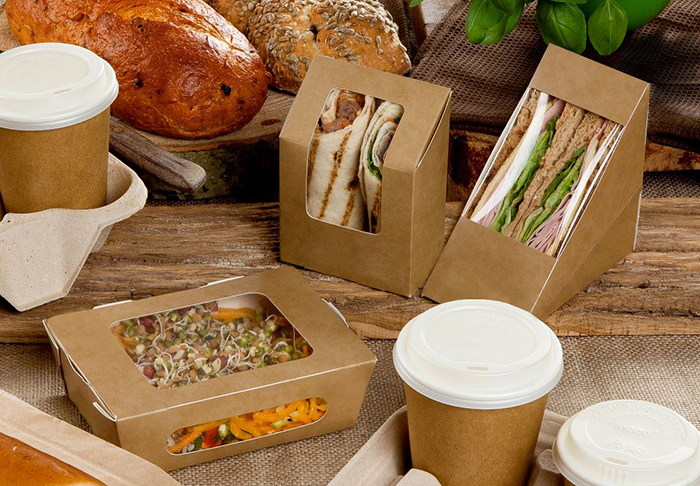 Eco sandwich boxes and coffee cups