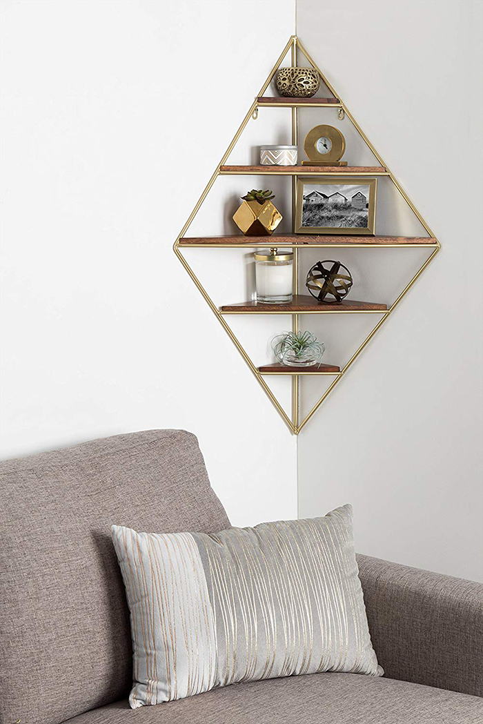 Modern metal corner shelf