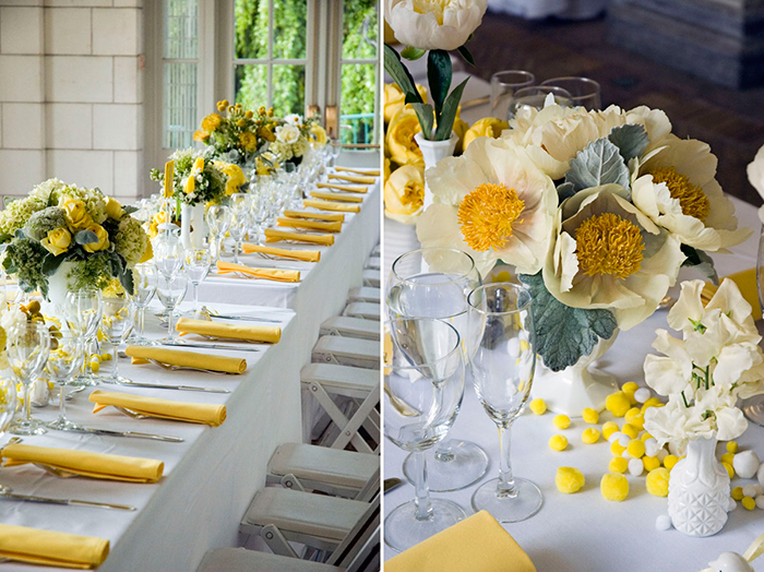 Wedding table full of flowers