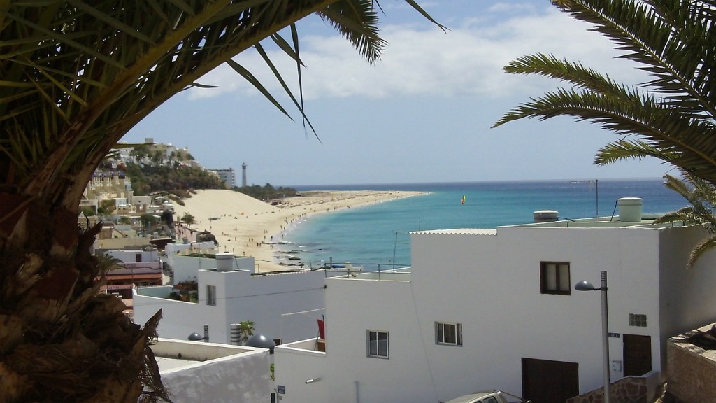 Morrocan style houses on the beach in Fuerteventura