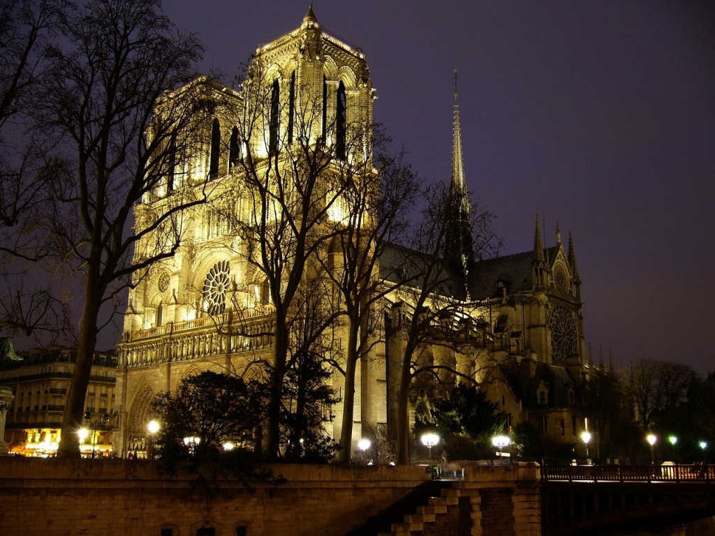 Notre Dame at night