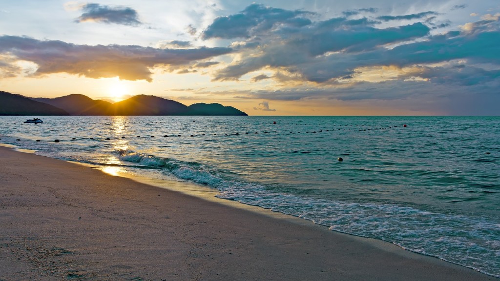 Beach in Penang during sunset