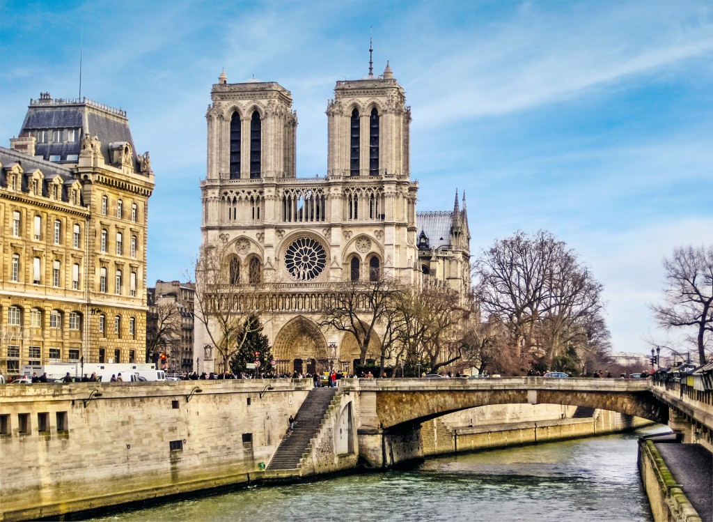 Cathedral of Notre Dame with the river in front