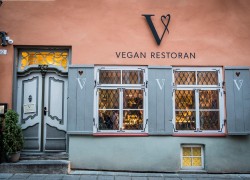 Front of a vegan restaurant