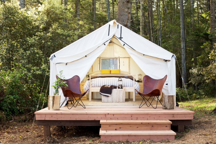 Fancy camping tent outdoors