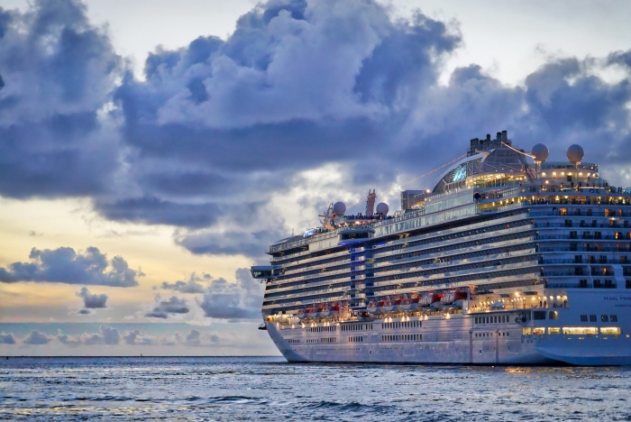 Cruise lights and a sunset early evening