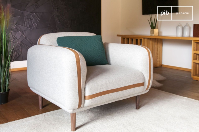 Leather chair for reading in the living room