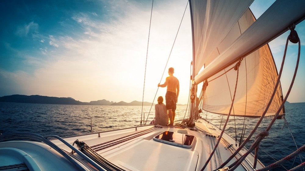 Couple sailing in Costa Rica