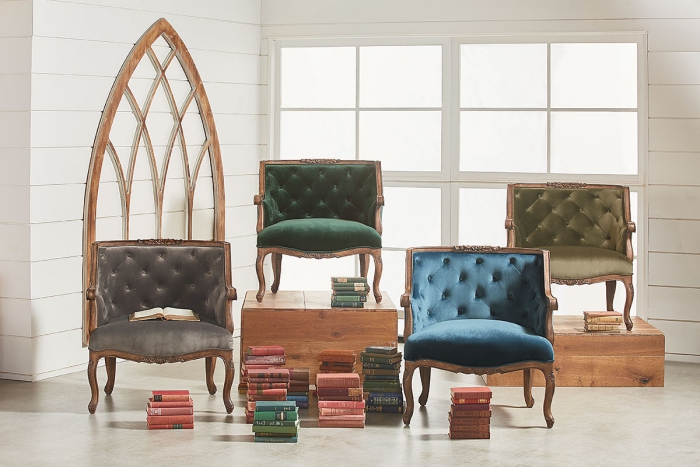 rustic French styles reading chairs and old books around them