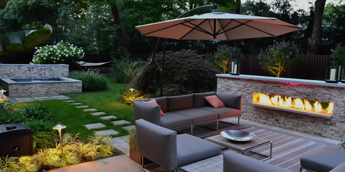 garden with outdoor furniture