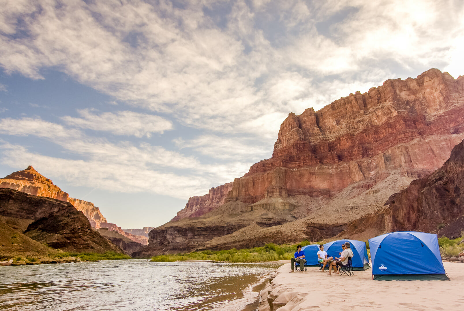 Men Camping in grand canyon in USA 