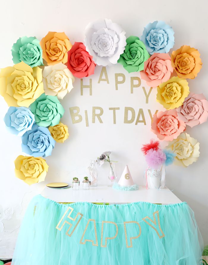 birthday party decoration paper roses